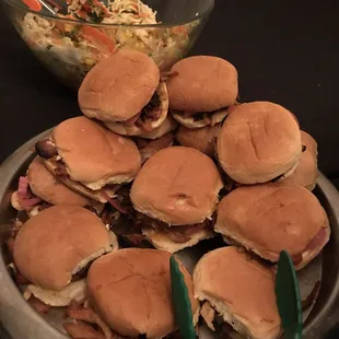 Pulled pork sliders with slaw!