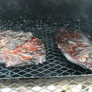 Brisket done right-low and slow over oak for 14 hours