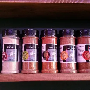 a row of spices