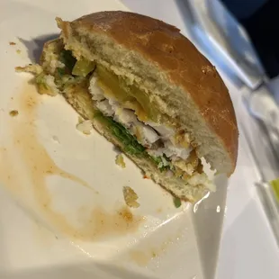 Fish sandwich half