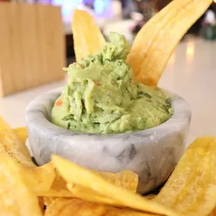 Fresh Made Guacamole
plantain chips