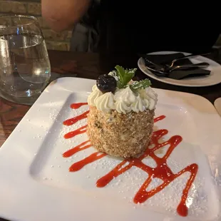 Carrot cake -- this was okay I would have preferred it to be a bit warmer.