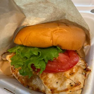 Grilled chicken sandwich