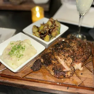 16oz ribeye w/ potatoes &amp; Brussels