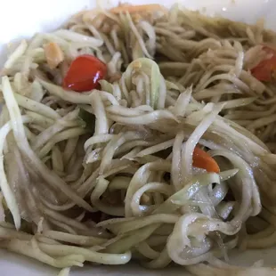 Delicious papaya salad.