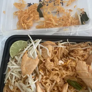 Overcooked Pad Thai noodles.