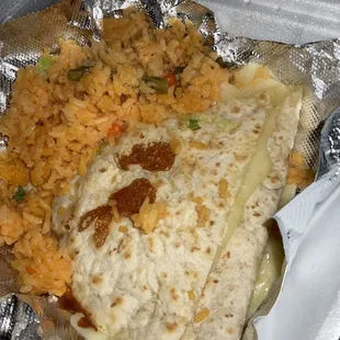 Quesadilla with rice