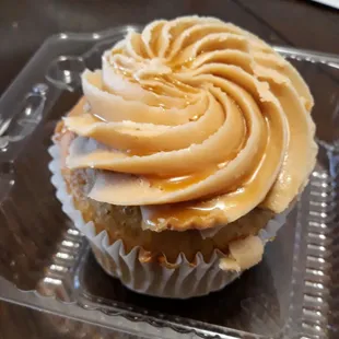 Caramel cake and caramel frosting.  A piece of caramel heaven.