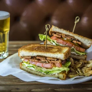 Veggie BLT: tempeh bacon, lettuce, tomato, mayo