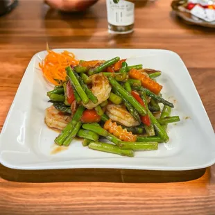Pad Asparagus Prawns