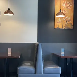booths and tables in a restaurant