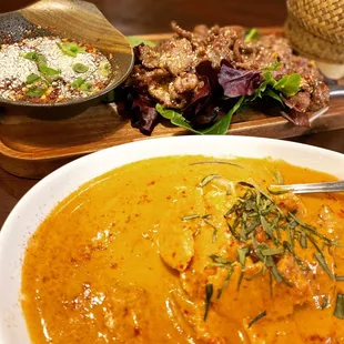 Panang curry and beef bites