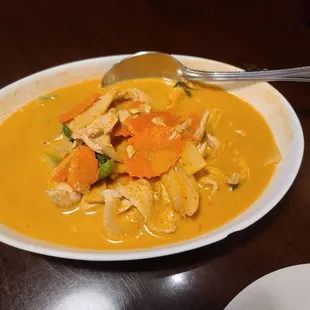 Red curry with chicken. Delicious!