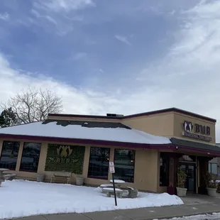 Snow in January 2023 around the restaurant