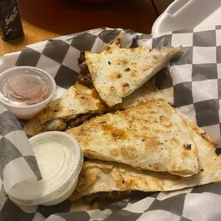 Brisket Quesadillas. VERY GOOD!