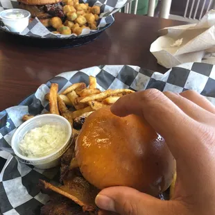 Beef brisket sandwich