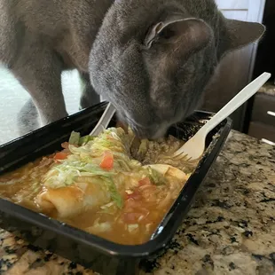 Steak Burrito Smothered Deluxe - gave it to the cat