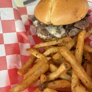FOOD and SERVICE were top-tier. The fish was seasoned great and fried perfectly. The burger was juicy and seasoned just good.