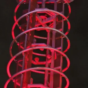 a neon sign for bubba gump shrimp co