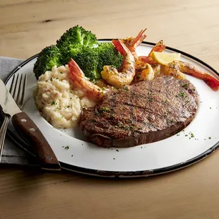 Forrest's Ribeye Steak and Grilled Shrimp