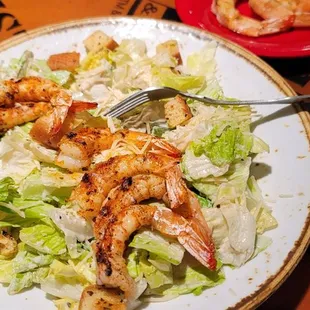 Ceasar Salad with Grilled Shrimp. Enjoyable