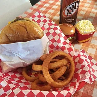 #2 with cheese and yummy onion rings