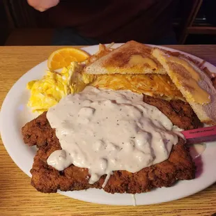 The husband&apos;s chicken fried steak was massive