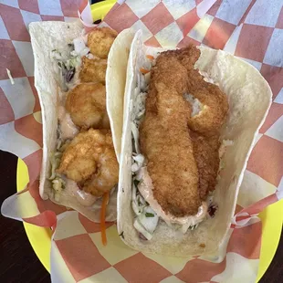 Shrimp and fish tacos