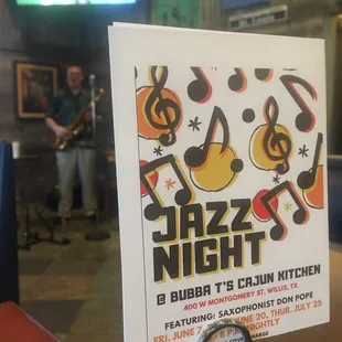 Get here early to get a table near the live jazz!