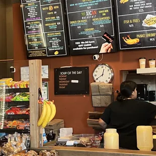 Part of the menu board.