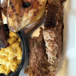 Brisket smoked chicken and macaroni and cheese have even pushing on that bladder