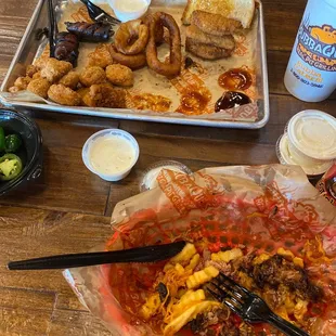 Sampler and Texas nachos