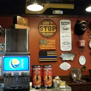Decor by the soda fountain