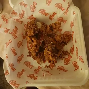 Over cooked chicken fingers, not good
