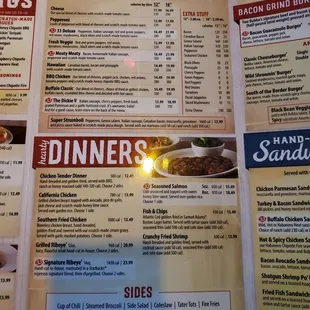 Menu (sorry about the light. I tried so many different angles)
