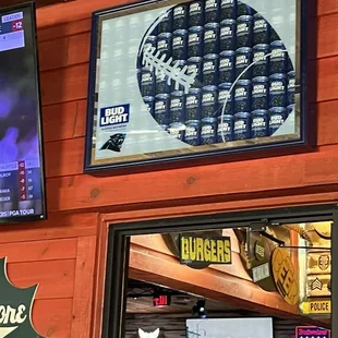 Decor. That's a frame with Bud light beers behind the glass.
