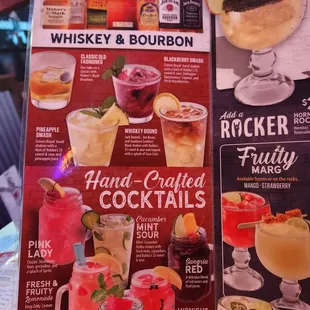 Cocktail menu
