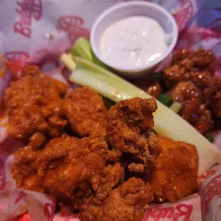 Kickin teriyaki and mild boneless wings