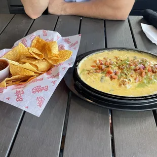 Chips and chorizo queso