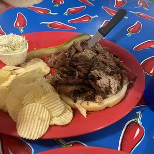 Pulled Pork Sandwich with Brisket