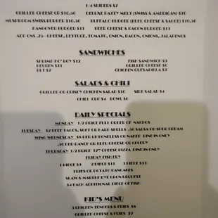 menu