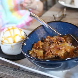 a bowl of chili and ice cream