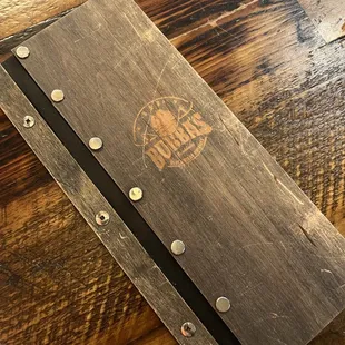 a close up of a wooden table