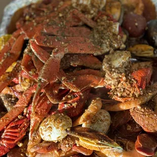 a tray full of crabs