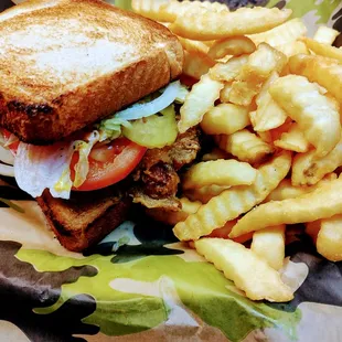 Delicious Chicken Club with Crispy Regular French Fries