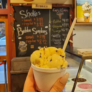 Regular sized cookie dough ice cream. $5.99 Menu 11/12/20