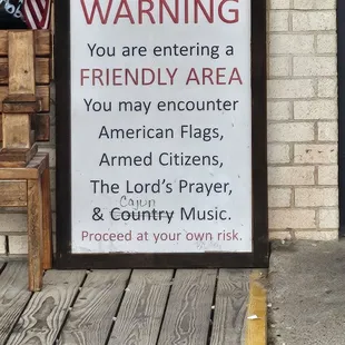 Sign by the door