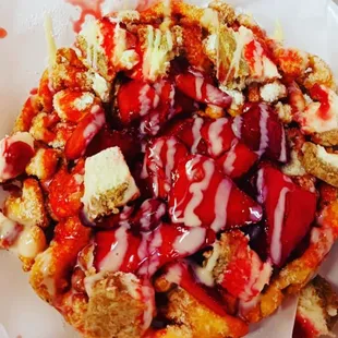 Strawberry cheesecake funnel cake