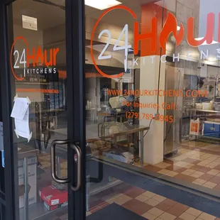 the entrance to the restaurant