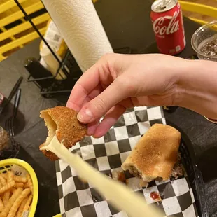 Fried mozzarella streeeeeeeeeetchh